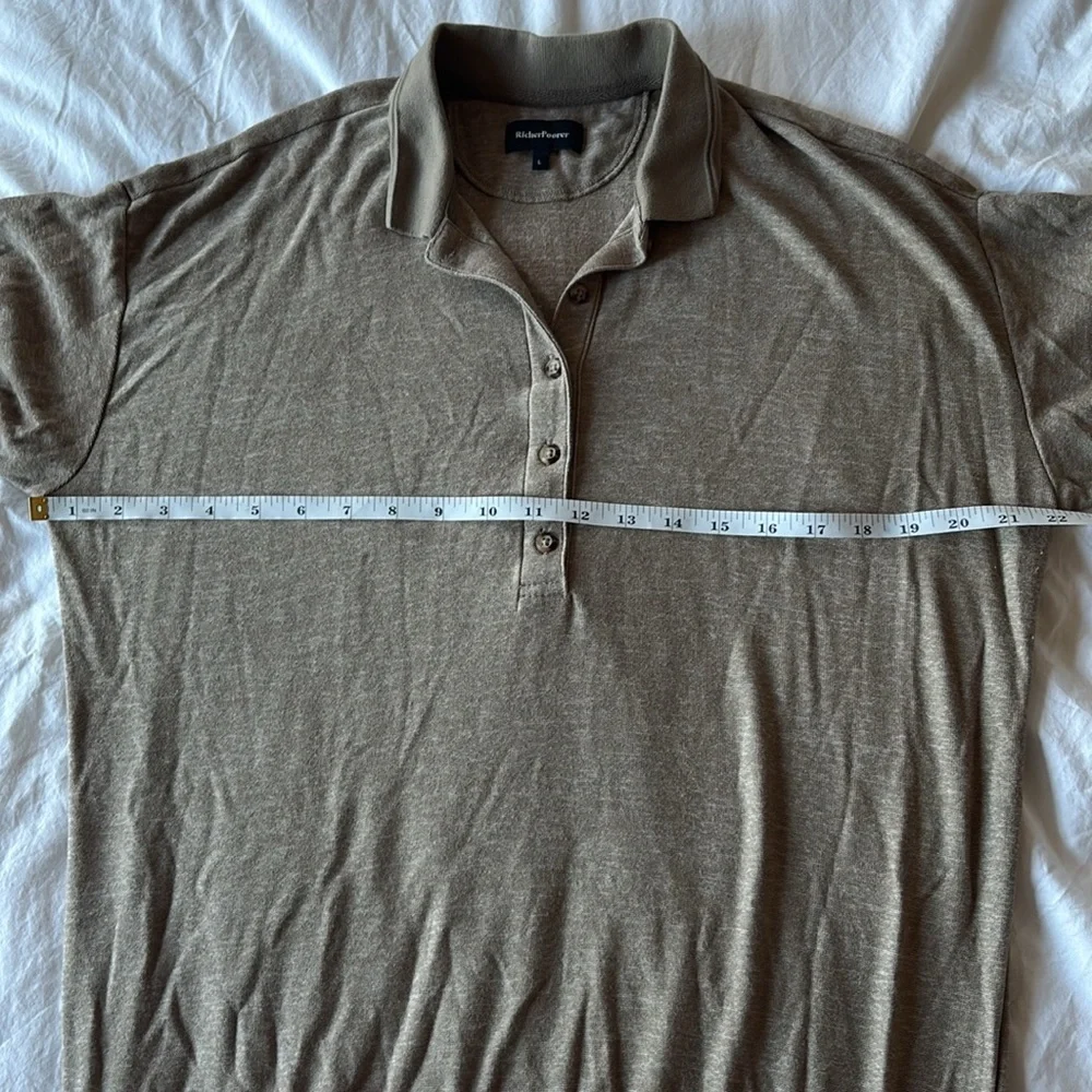 Richer Poorer Cozy Knit Polo in Warm Grey, L - Picture 6 of 7